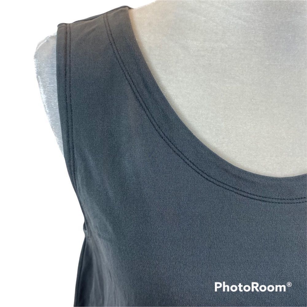 Eileen Fisher Grey Sleeveless Silk Tunic Top Size Medium Petite - Picture 6 of 11
